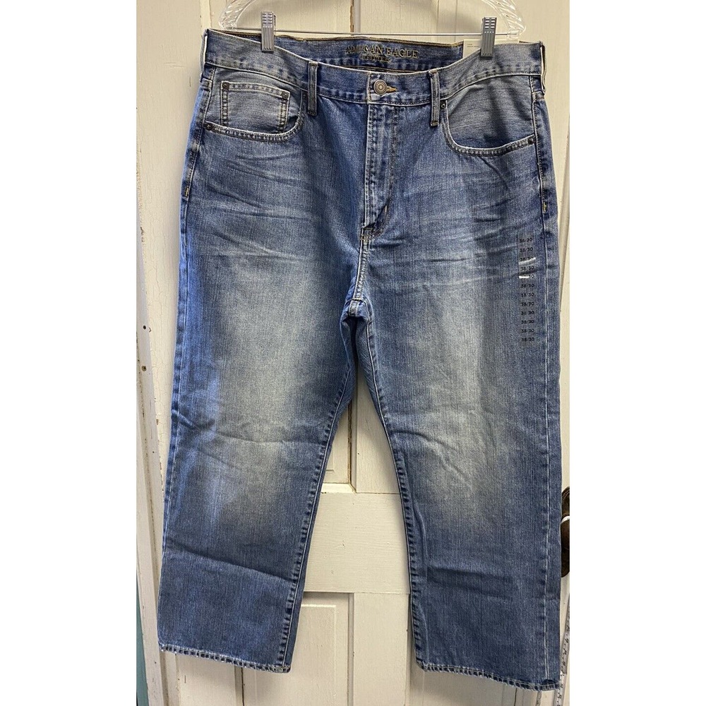 NWT American Eagle Loose Fit Jeans Men’s Size 38x30 Medium Indigo Wash